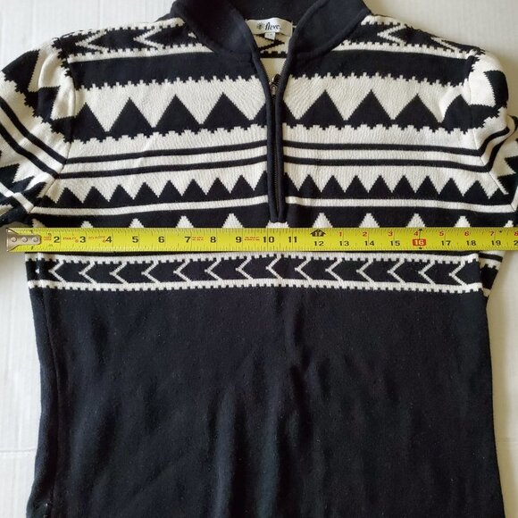 Neve Quarter Preppy Zipper Pullover Aztec Print Sweater - Picture 9 of 12
